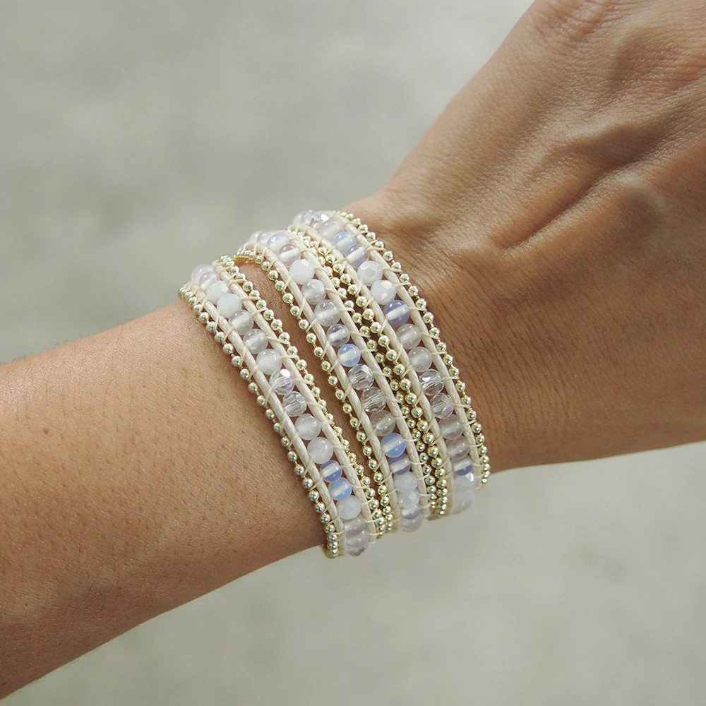 Pulseira Chic Howlita e Cristal