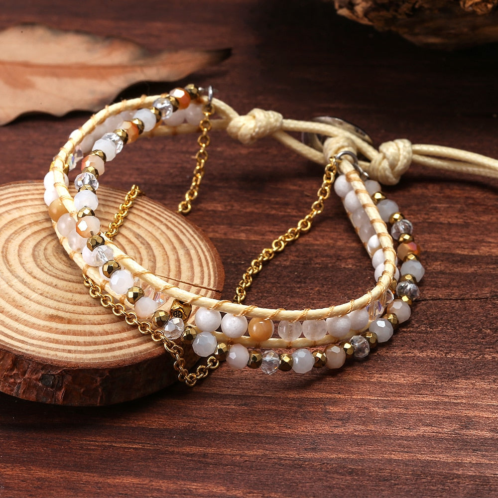 Pulseira Chic Jade Branco e Cristal