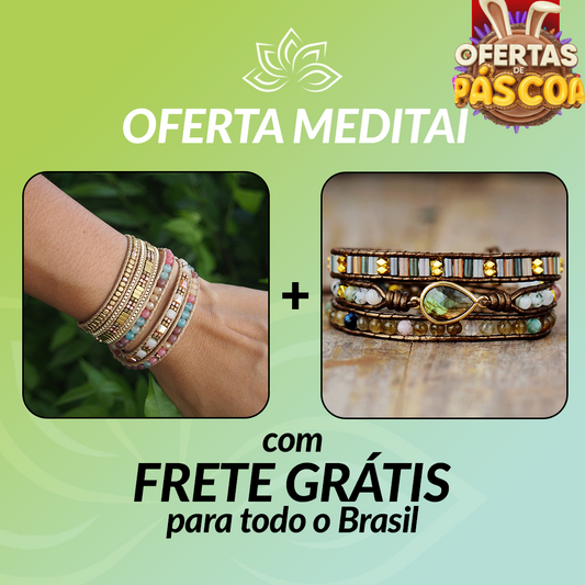 Kit Promocional - Pulseira Chic Jade e Cristal e Pulseira Labradorita do Equilíbrio