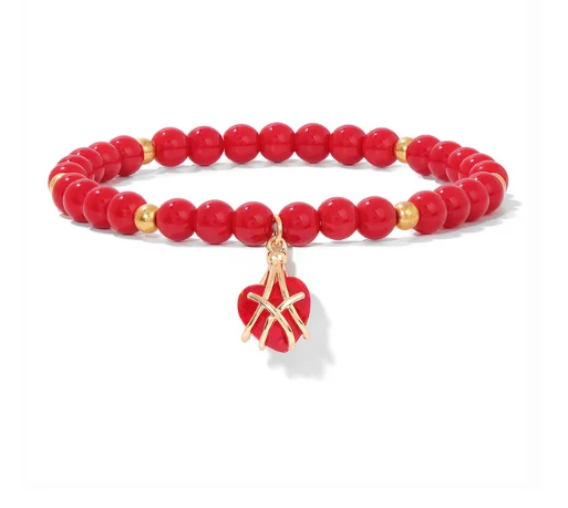 Pulseira Beads Heart Pedras Naturais