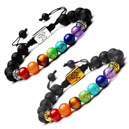 Pulseira Artesanal 7 Chakras + Árvore da Vida