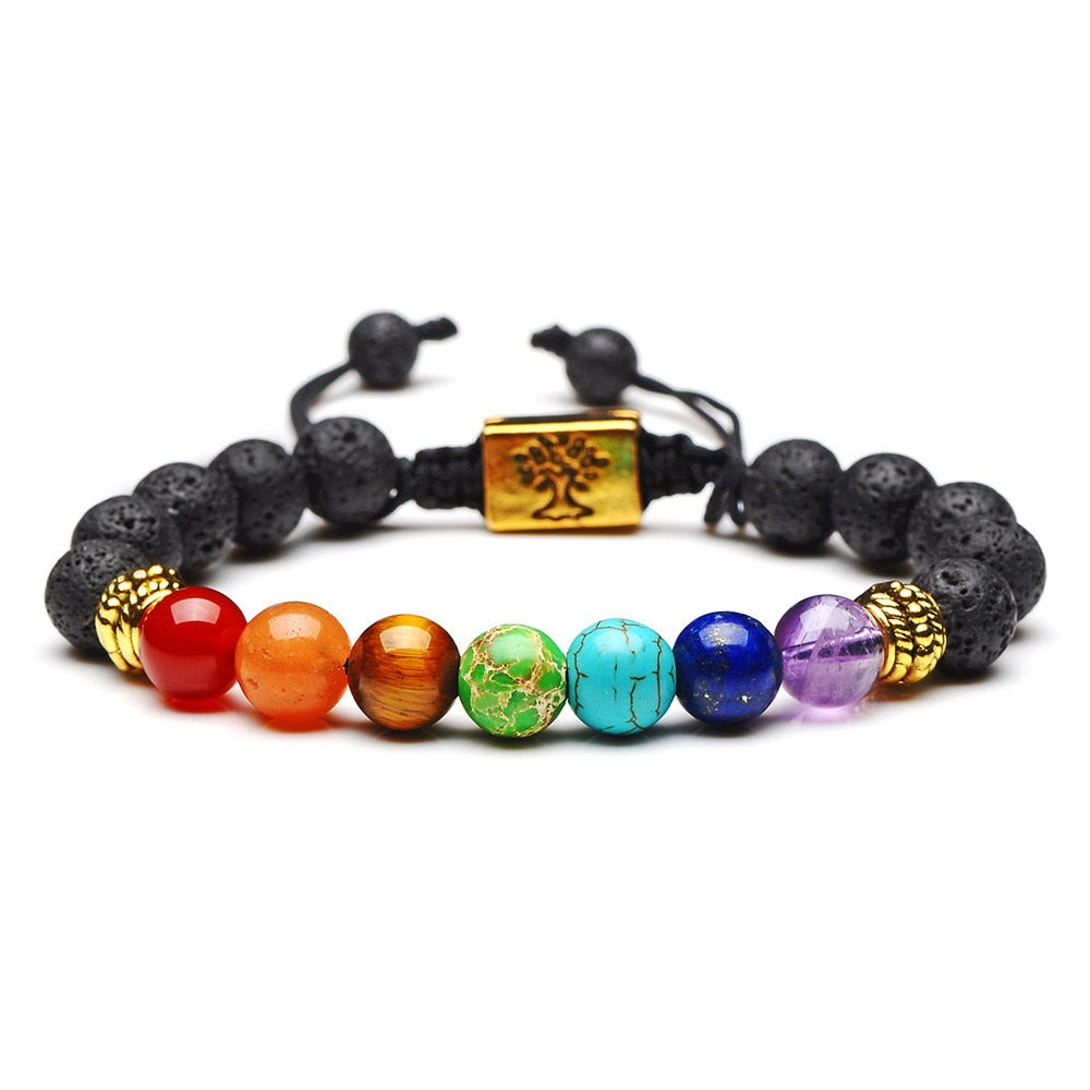 Pulseira Artesanal 7 Chakras + Árvore da Vida