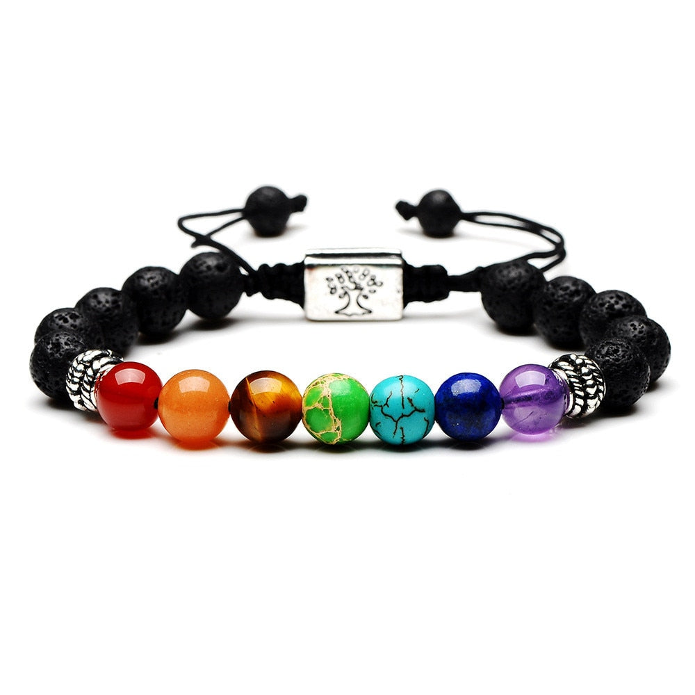 Pulseira Artesanal 7 Chakras + Árvore da Vida