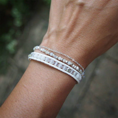 Pulseira Chic Jade Branco e Cristal